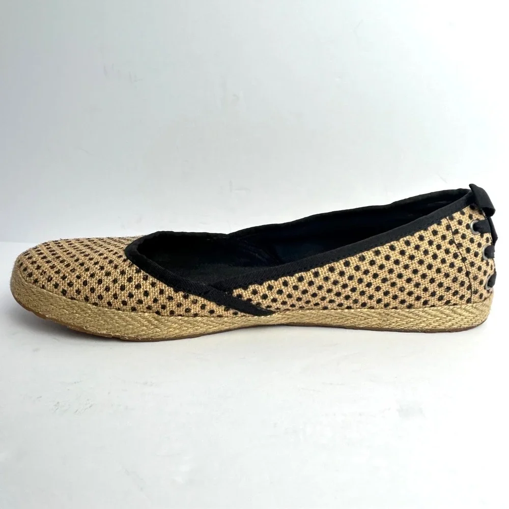 UGG Australia‎ Indah Espadrille Ballet Flats Burlap Polka Dot Bow Accent 9.5